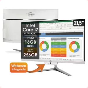 Computador All In One Intel Core I7 8° Geração 16gb Ddr4 Ssd 256gb Tela 21,5'' Strong Tech