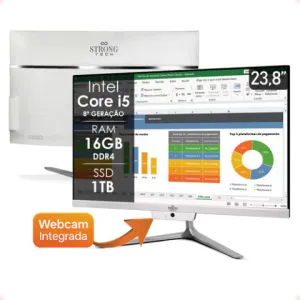 Computador All In One Intel Core I5 8° Geração 16gb Ddr4 Ssd 1tb Tela 23,8'' Strong Tech