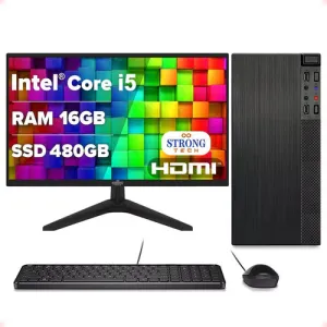 Computador Completo Desktop Intel Core I5 16gb Ssd 480gb Teclado Mouse e Monitor 17'' Strong Tech